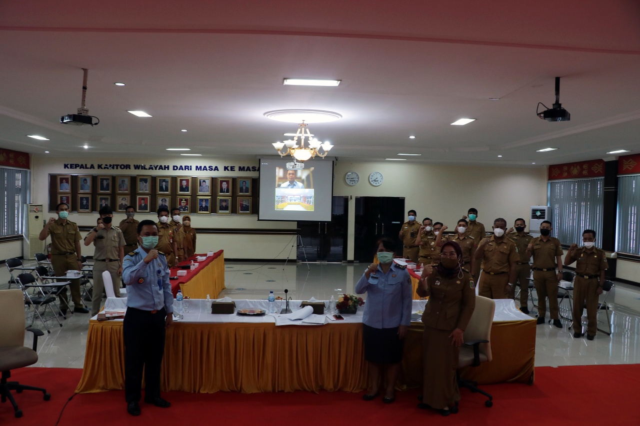 Kanwil Lampung Selenggarakan Rakor KKP HAM dan Aksi HAM Pemerintah Provinsi Lampung Tahun 2021