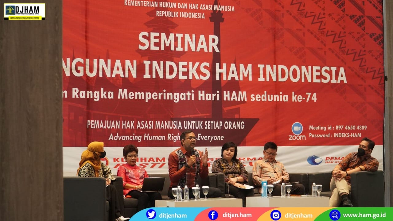Masih Dalam Rangka Peringatan Hari HAM Sedunia ke 74, Ditjen HAM Gelar Seminar Pembangunan Indeks Hak Asasi Manusia Indonesia