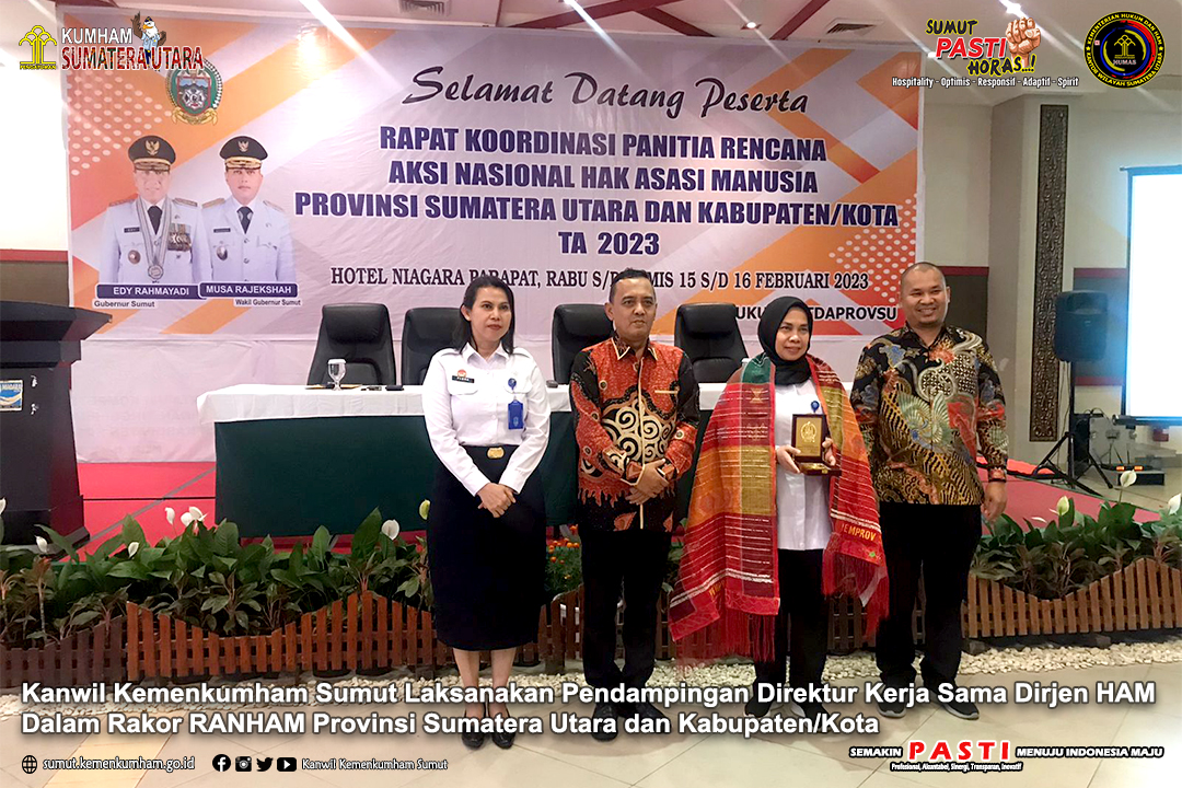Kanwil Kemenkumham Sumut Laksanakan Pendampingan Direktur Kerja Sama Dirjen HAM Dalam Rakor RANHAM Provinsi Sumatera Utara dan Kabupaten/Kota