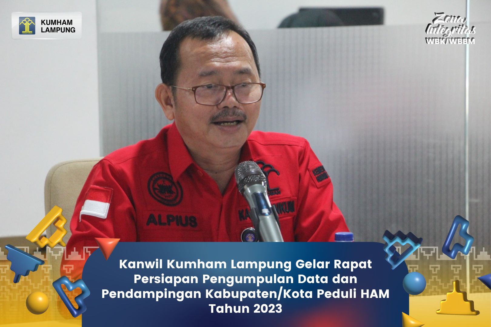 Kanwil Kumham Lampung Gelar Rapat Persiapan Pengumpulan Data dan Pendampingan Kabupaten/Kota Peduli HAM Tahun 2023