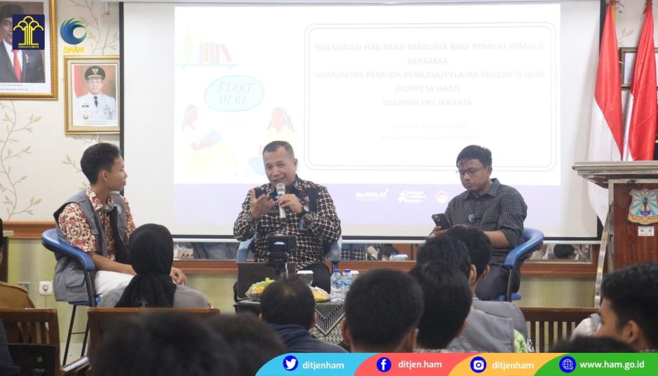 Berkolaborasi dengan KPU RI, Direktorat Jenderal HAM Menyelenggarakan Diseminasi HAM terkait Hak Pemilih bagi Pemula di SMAN 68 Jakarta